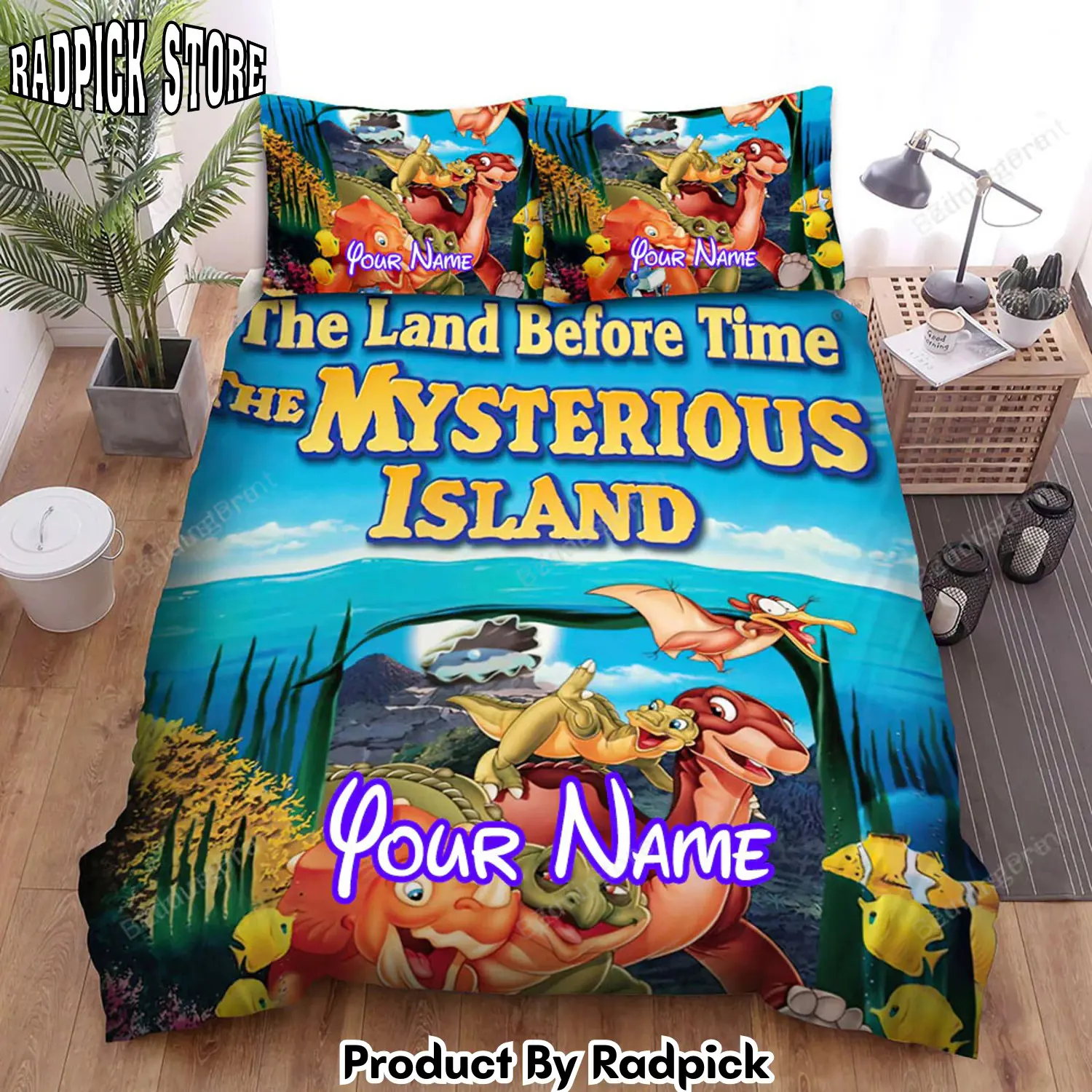 Radpick the land before time movie mysterious island bed sheets duvet cover personalized name bedding sets rp3271152